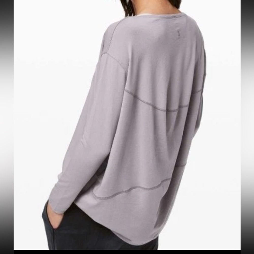 Lululemon Back in Action Organic Cotton Long Sleeve Lavender Size 6
